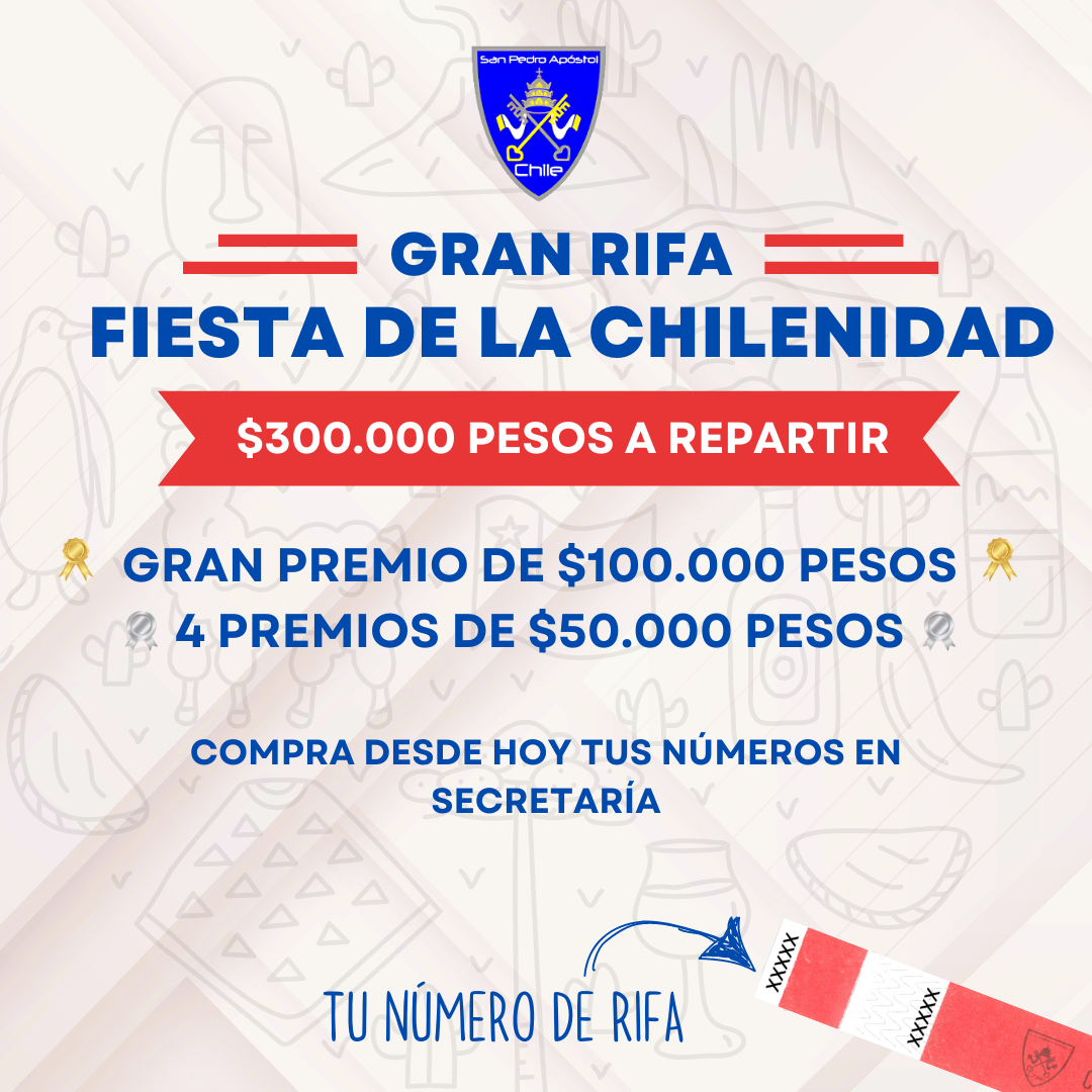 afiche venta de rifa fiesta de la chilenidad 2024