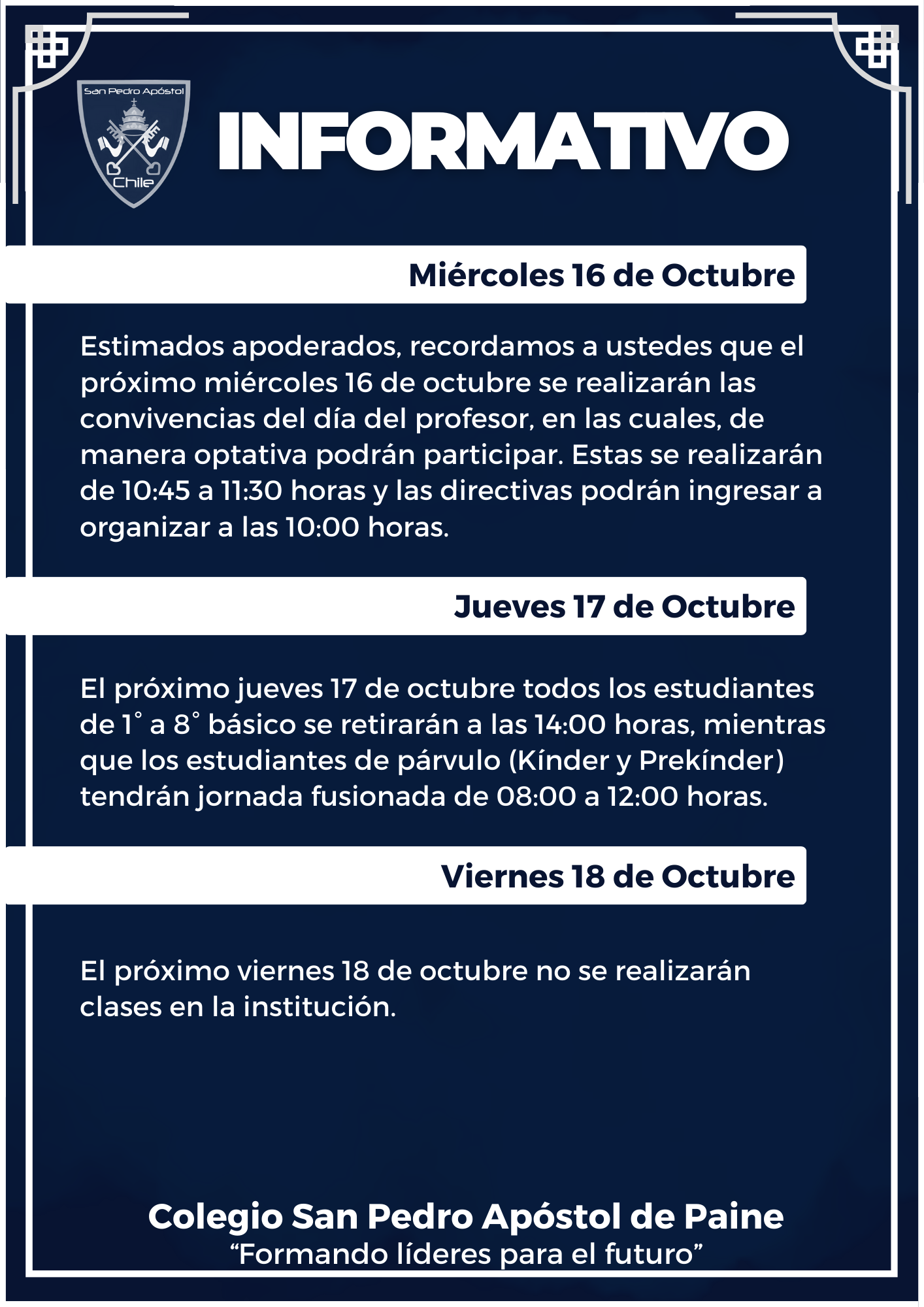 informativo semana 18 de octubre