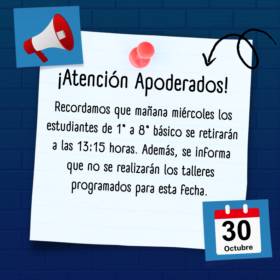 miércoles 30 de octubre talleres suspendidos
