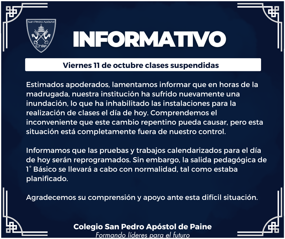 viernes 11 de octubre clases suspendidas