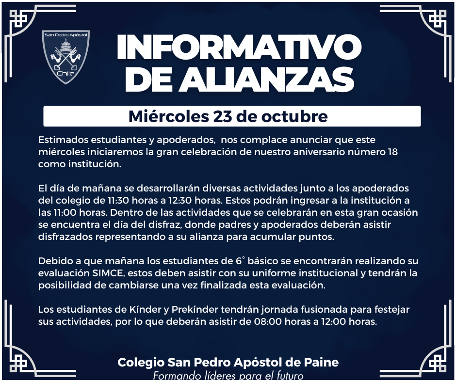 informativo de alianzas miércoles 23 de octubre de 2024