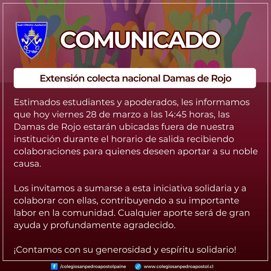 comunicado extensión colecta damas de rojo