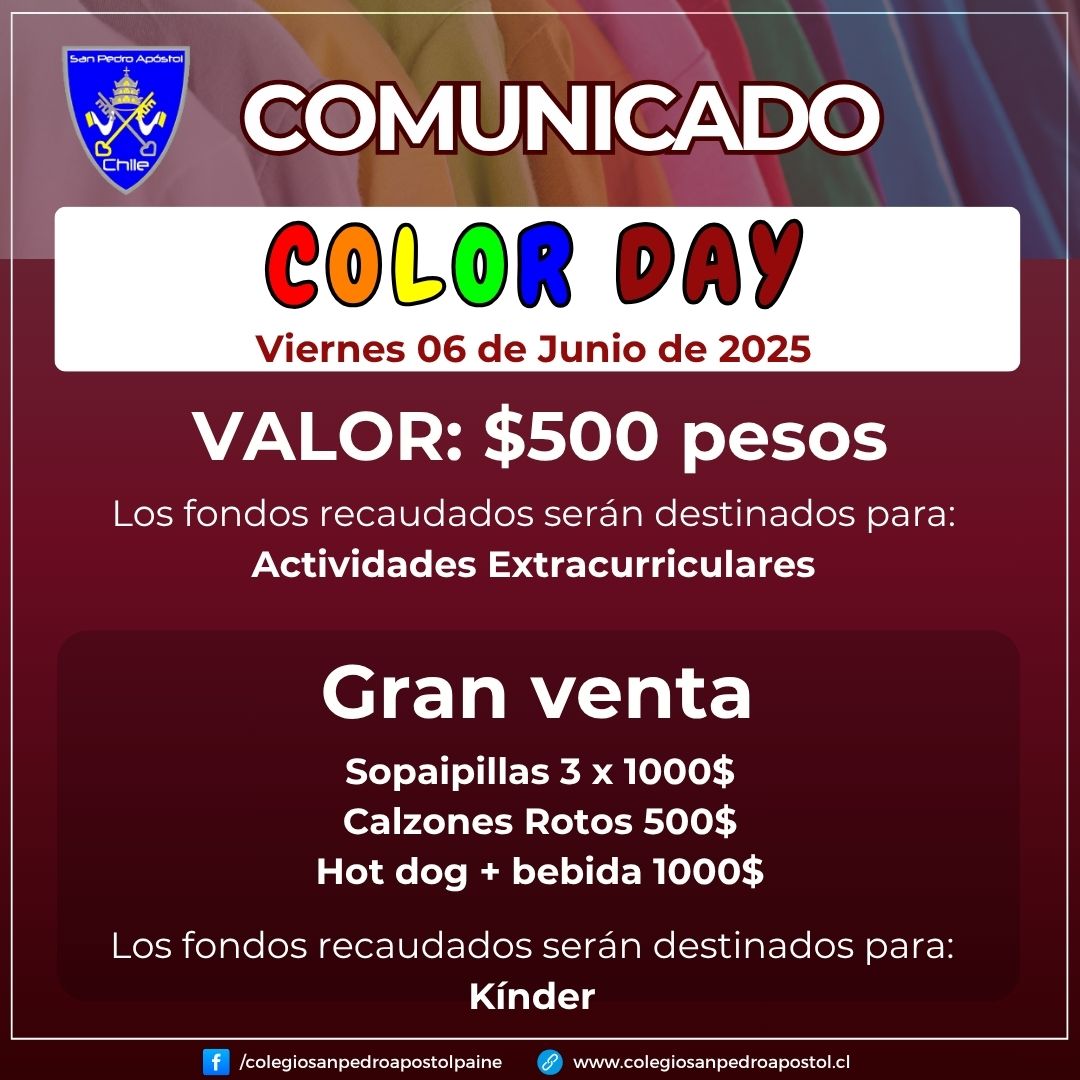 comunicado color day y gran venta 6 de junio de 2025