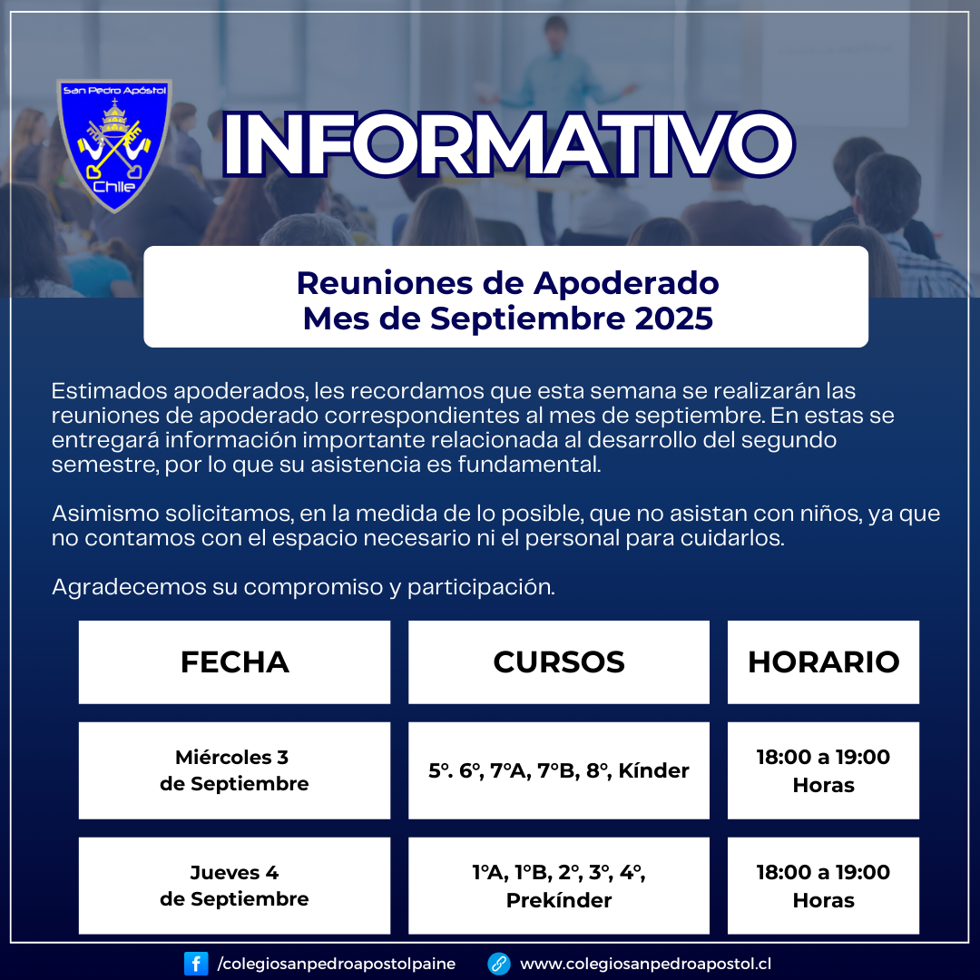 informativo reuniones de apoderado septiembre 2025
