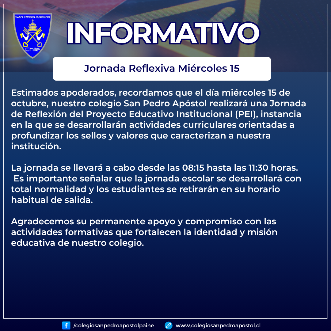 informativo jornada reflexiva.