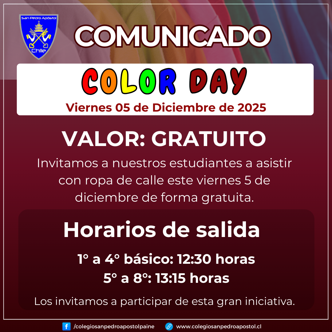 Comunicado color day viernes 5 de diciembre
