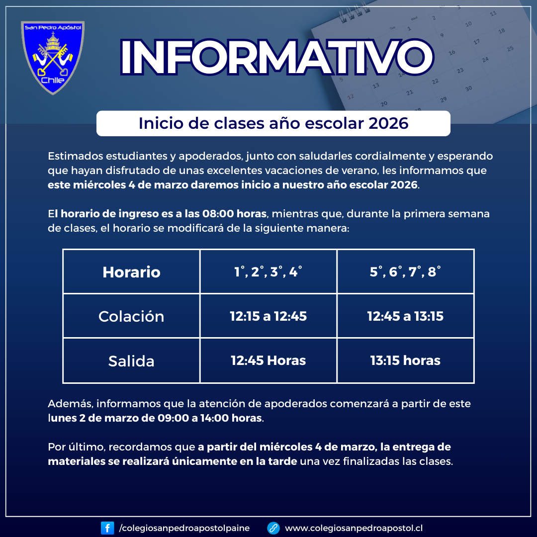 informativo inicio de clases 2026