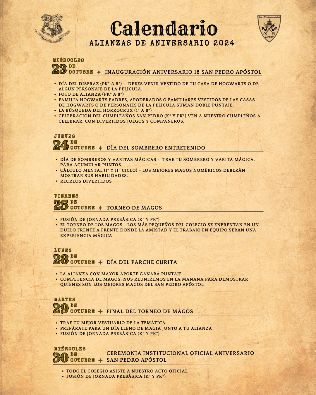 cronograma actividades alianzas 2024