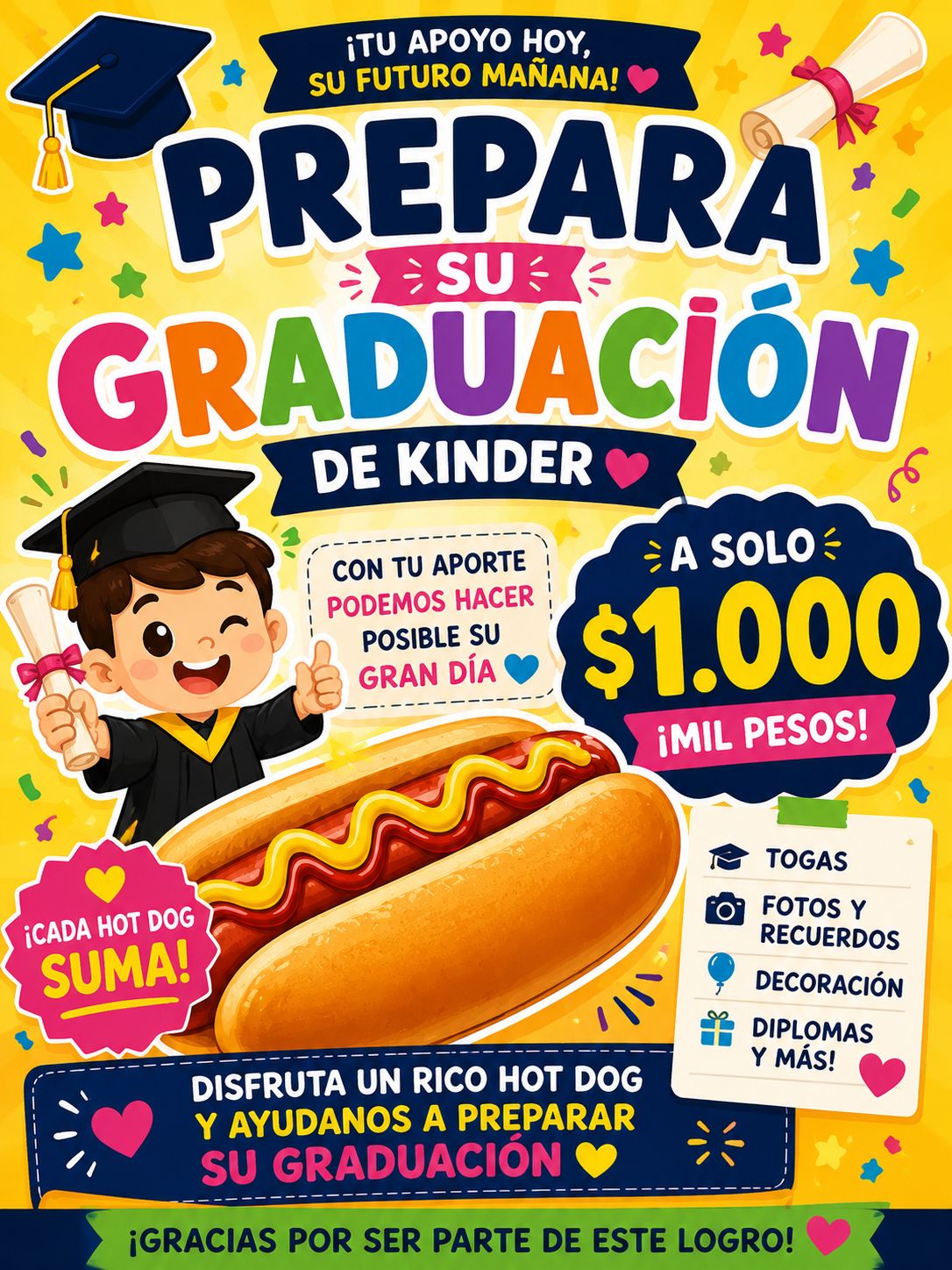 afiche venta hotdogs