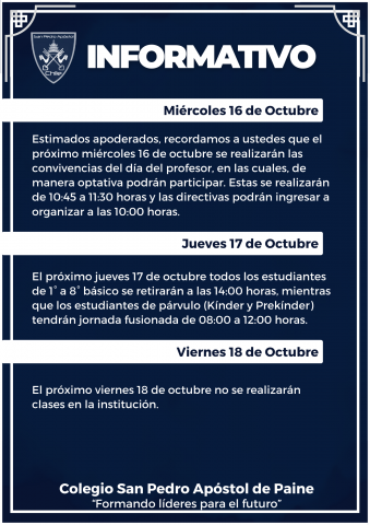 informativo semana 18 de octubre