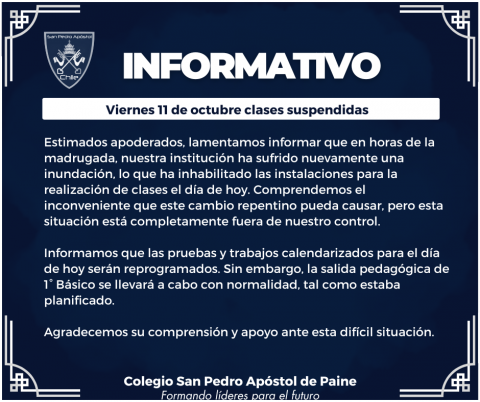 viernes 11 de octubre clases suspendidas