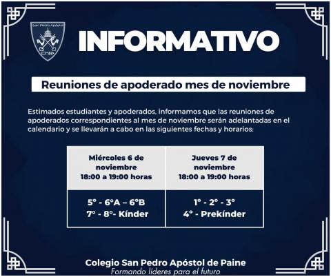 reuniones de apoderado mes de noviembre de 2024