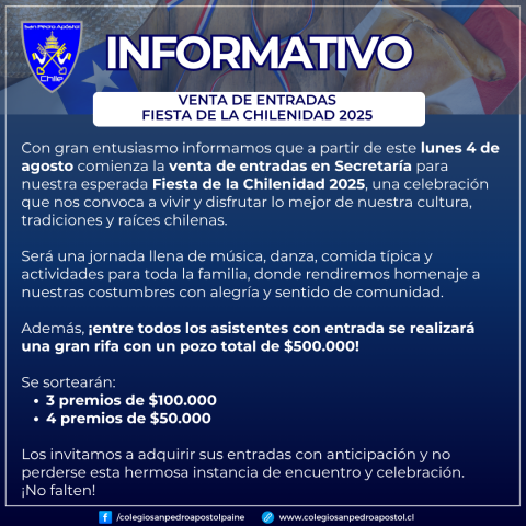 informativo venta de entradas fiesta de la chilenidad 2025