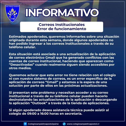 informativo correos institucionales