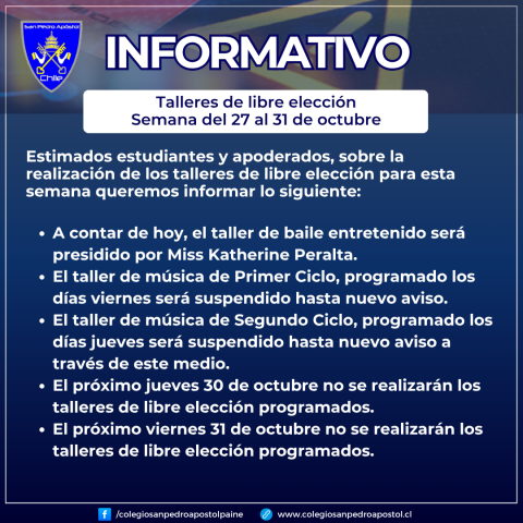 informativo talleres de libre elección