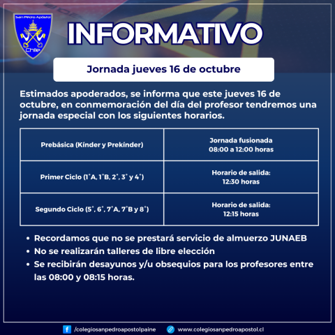 informativo jornada 16 de octubre de 2025