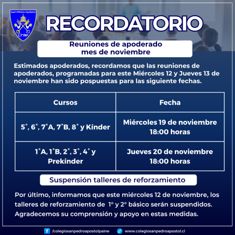 informativo reuniones de apoderados