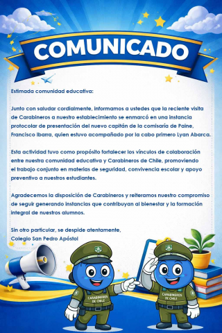 informativo visita de carabineros de chile al colegio