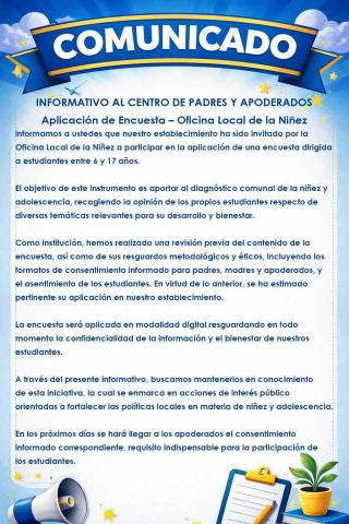 informativo aplicación encuesta oficina local de la niñez