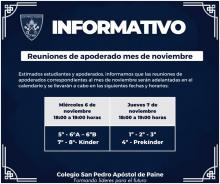 reuniones de apoderado mes de noviembre de 2024