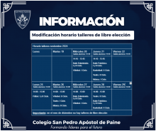 informativo horario talleres de libre elección noviembre 2024