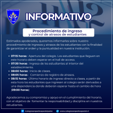 comunicado procedimiento de ingreso y control de atrasos 2025
