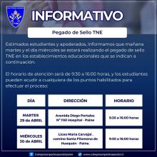 informativo pegado sello tne 2025
