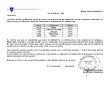 informativo coordinación académica certámenes primer semestre 2025