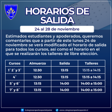 Horario salida