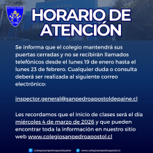 informativo horario de atención