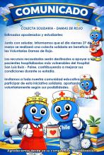 comunicado colecta damas de rojo viernes 27 de marzo.