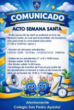 comunicado semana santa